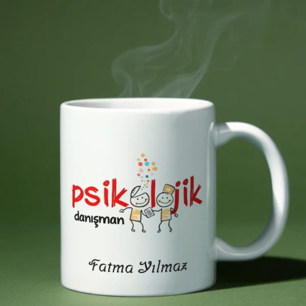 Psikolojik danışman rehber öğretmen kupa bardak